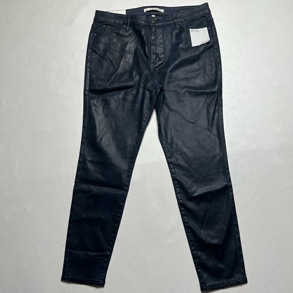 Ella Moss | NWT Body Sculpt Metallic Blue Colored High Rise Skinny Ankle Jeans - Picture 1 of 6